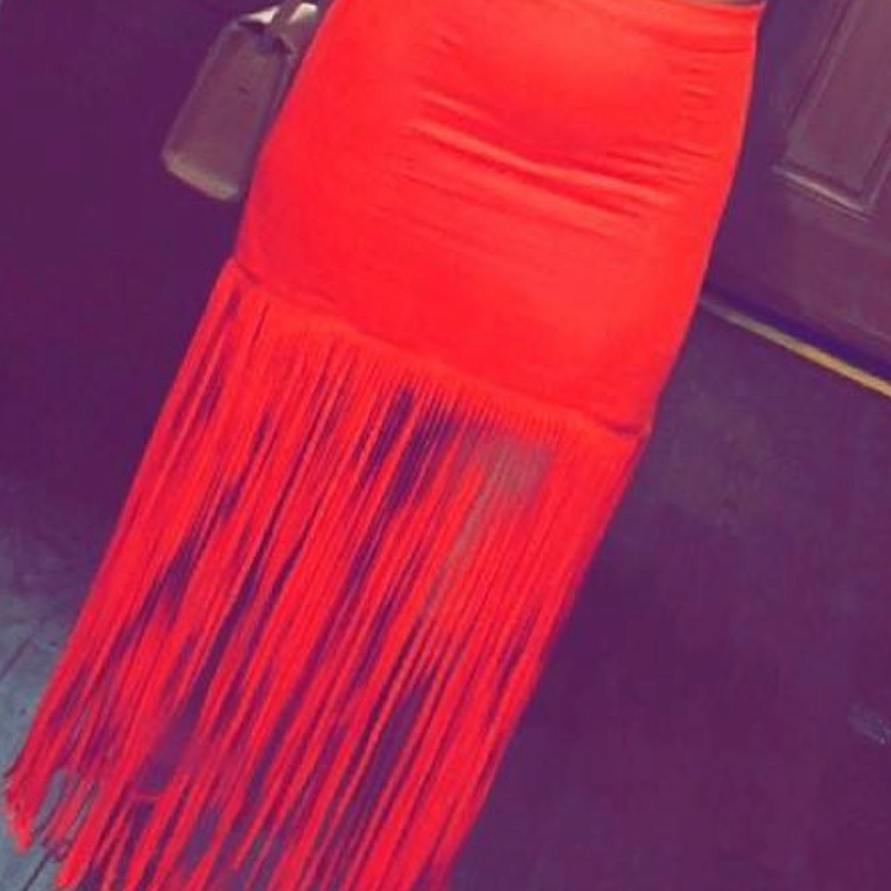 Fringed skirt